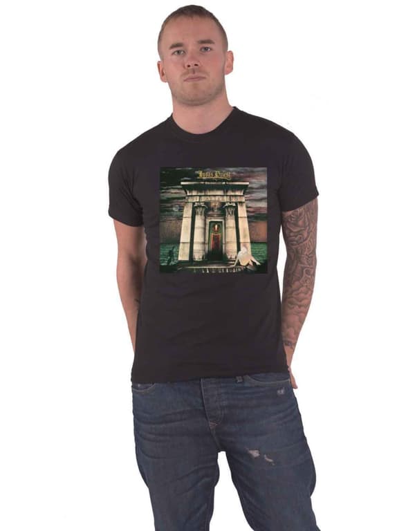 Judas Priest T Shirt Sin After Sin Album Cover Band Logo Official Mens Black