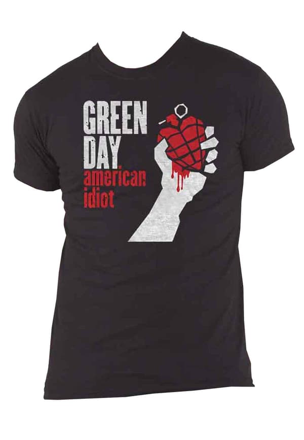 Green Day T Shirt American Idiot Band Logo Official Unisex Black