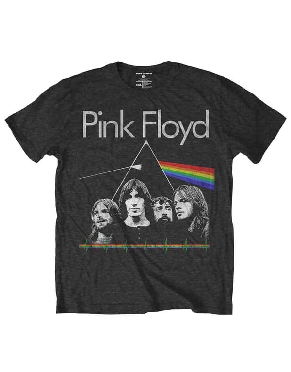 Pink Floyd Kids T Shirt DSOTH Band & Pulse Official Charcoal Grey Ages 3-14 yrs