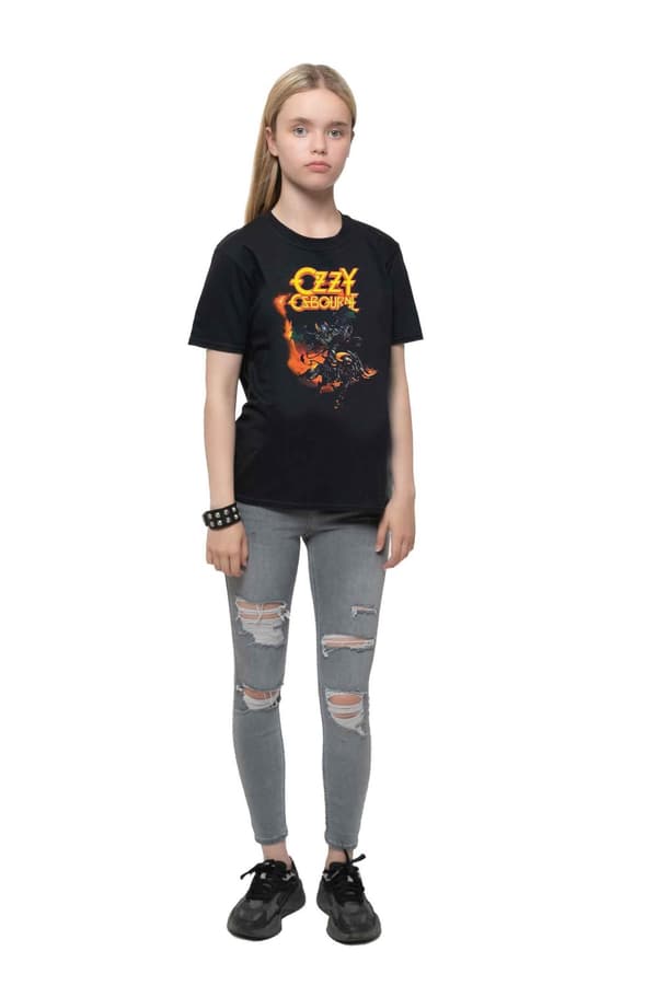 Ozzy Osbourne Kids T Shirt Demon Bull Official Black Ages 5-13 yrs