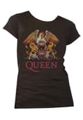 Miniatyrbild 4 av 4: Queen T Shirt Classic Crest Band Logo Official Womens Skinny Fit Black