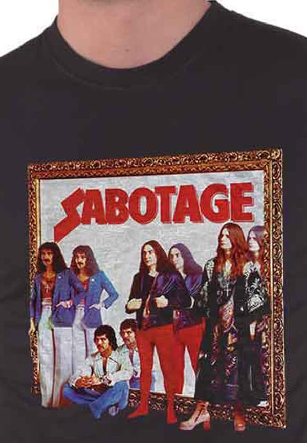 Black Sabbath T Shirt Sabotage Back Print Band Logo Official Unisex Black