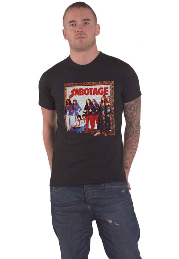 Black Sabbath T Shirt Sabotage Back Print Band Logo Official Unisex Black