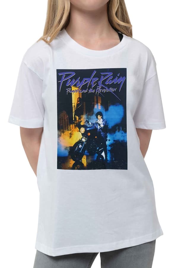 Prince Kids T Shirt Purple Rain Official White Ages 3-12 yrs