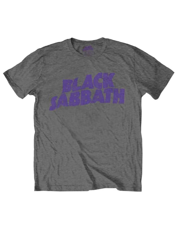 Black Sabbath Kids T Shirt Wavy Logo Official Charcoal Grey Ages 3-14 yrs