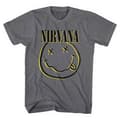 Miniatyrbild 1 av 4: Nirvana T Shirt Inverse Smile Band Logo Official Unisex Charcoal Grey