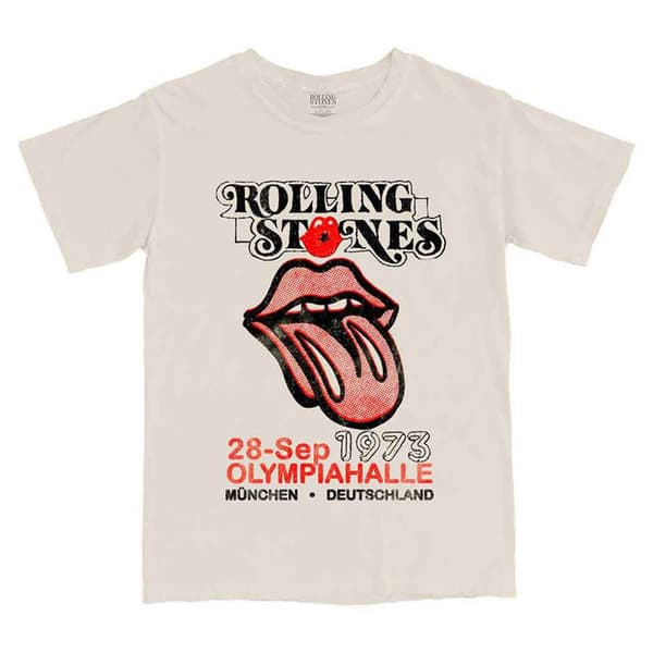The Rolling Stones T Shirt Munich 1973 Flyer Official Unisex Sand Sand M