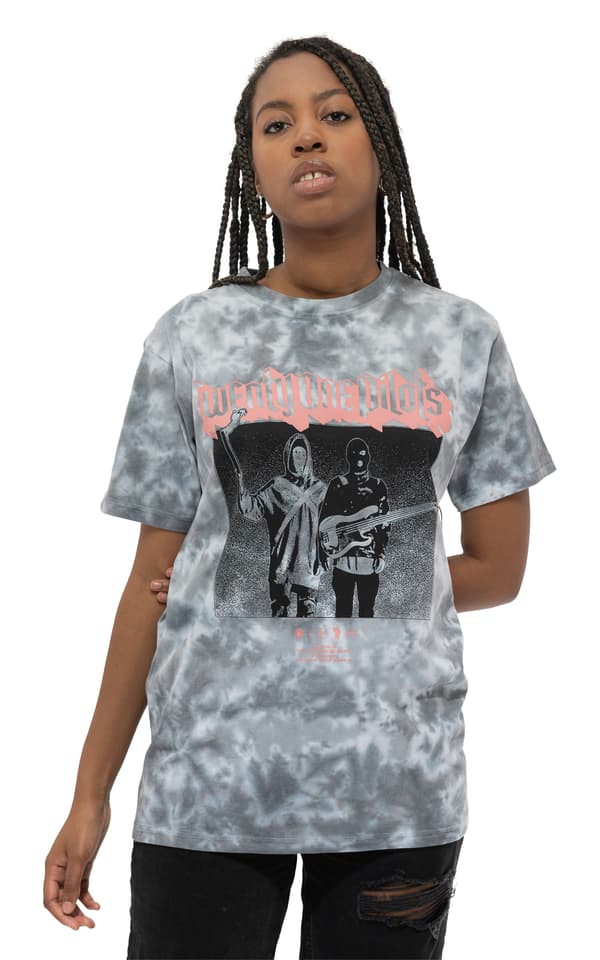 Twenty One Pilots T Shirt Torch Bearers Band Logo Mens White and Grey Dye Wash
