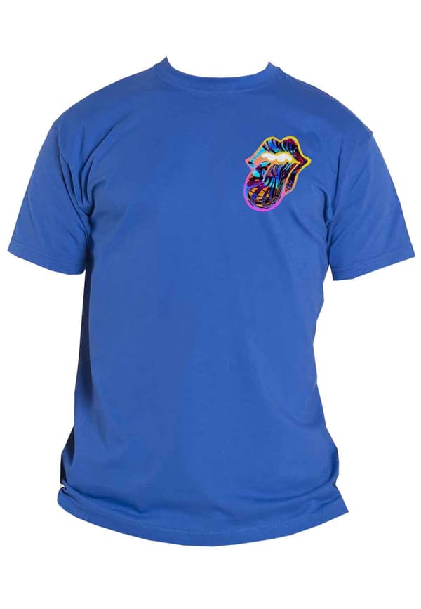 The Rolling Stones T Shirt Sixty Gradient Text Logo Official Mens Royal Blue