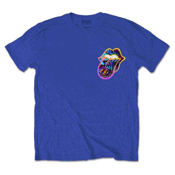 The Rolling Stones T Shirt Sixty Gradient Text Logo Official Mens Royal Blue