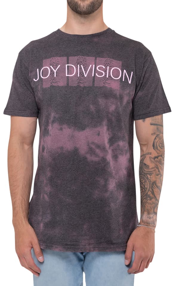 Joy Division T Shirt Mini Repeater Pulse Logo Official Unisex Dip Dye Purple