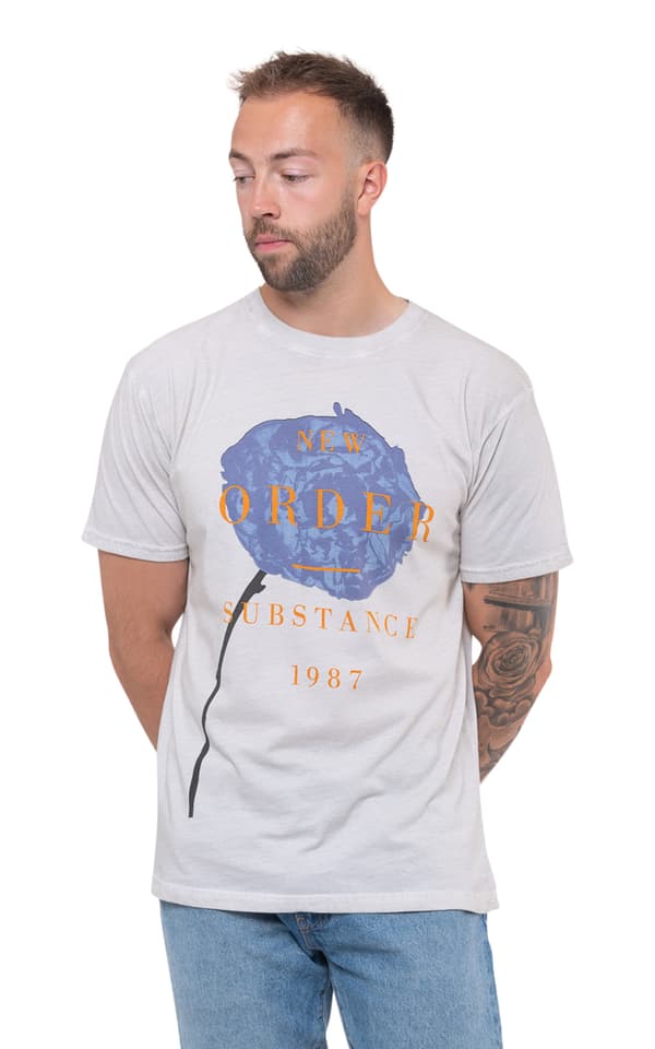 New Order T Shirt Spring Substance Band Logo Official Mens Natural Natural M