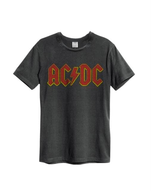 AC/DC: Logo Amplified Vintage Charcoal Medium T Shirt