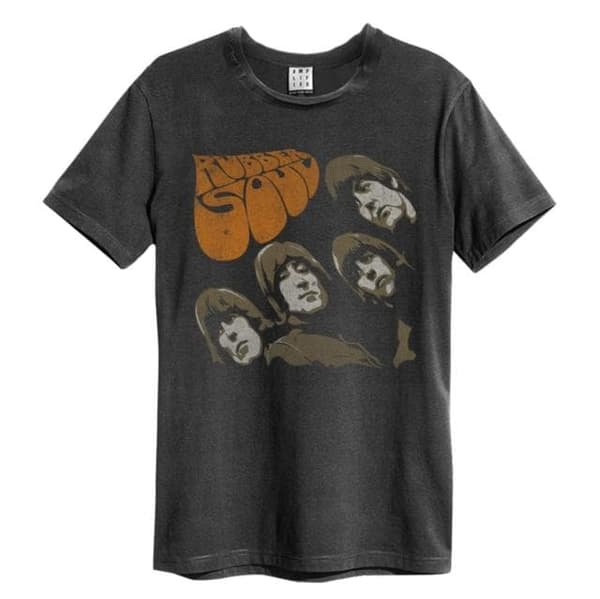 Beatles:  Rubber Soul Amplified Vintage Charcoal Large T Shirt