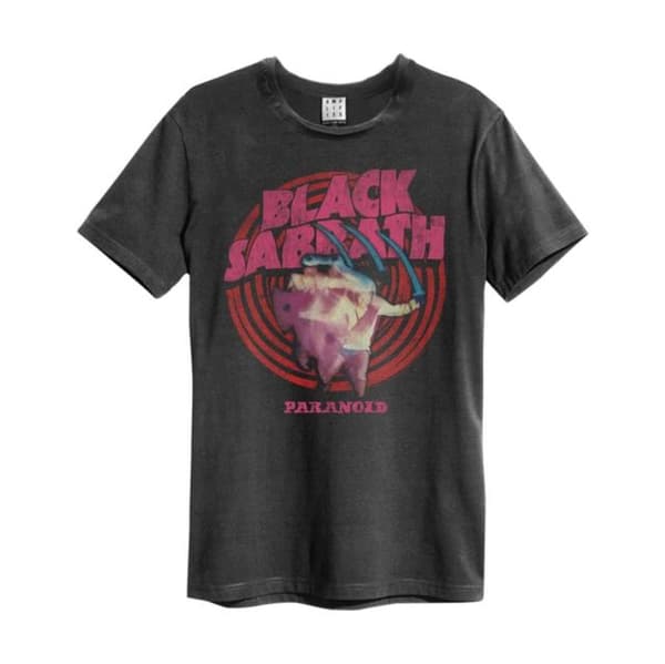 Black Sabbath: Paranoid Amplified Vintage Charcoal Medium T Shirt