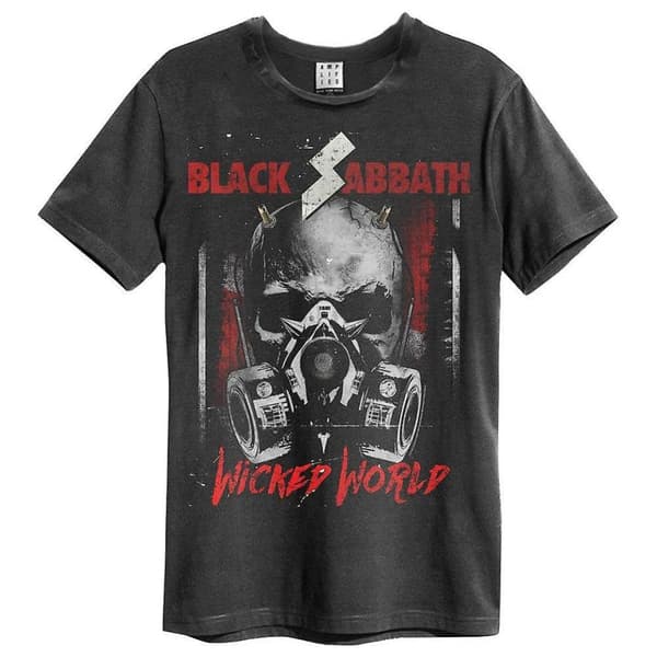 Black Sabbath: Wicked World Amplified Vintage Charcoal XX LArge T Shirt