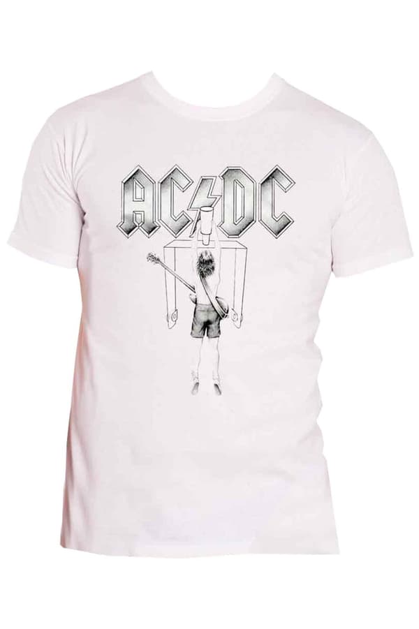 AC/DC T Shirt Flick of the Switch band logo Official Unisex white