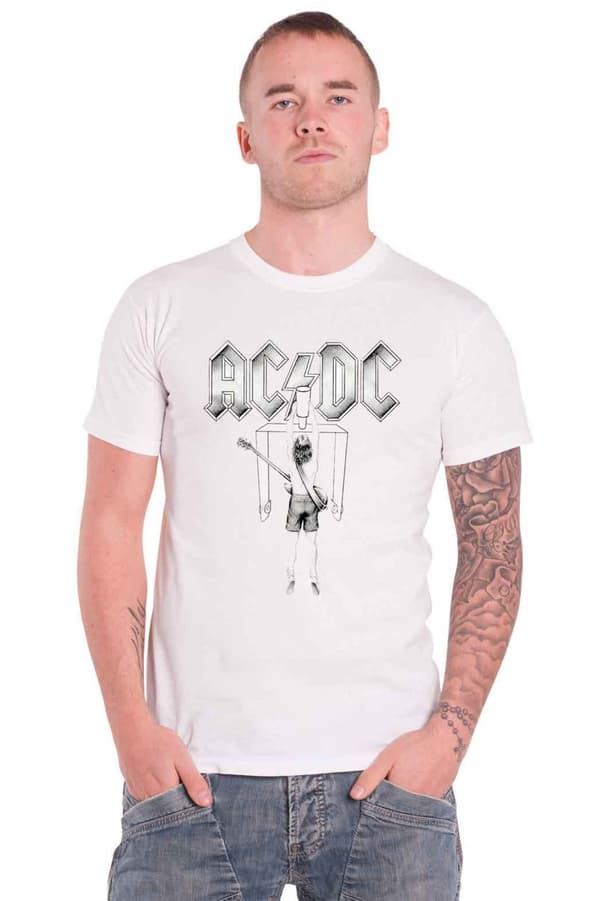 AC/DC T Shirt Flick of the Switch band logo Official Unisex white White L