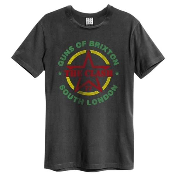Clash: Guns Of Brixton Amplified Vintage Charcoal Large T Shirt