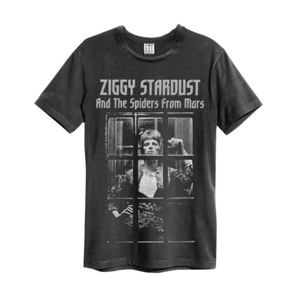 David Bowie: Rise And Fall Amplified Vintage Charcoal Large T Shirt
