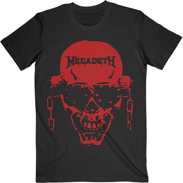 Megadeth Unisex T-Shirt: Vic Hi-Contrast Red (Large)