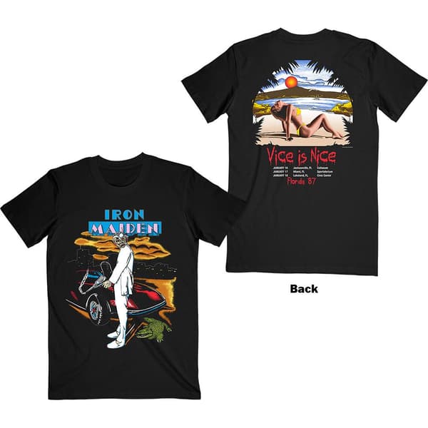 Iron Maiden Unisex T-Shirt: Vice Is Nice (Back Print) (Medium)