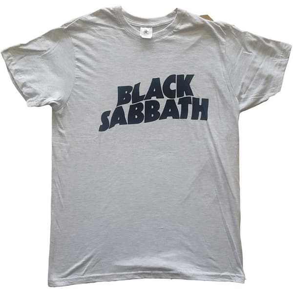 Black Sabbath Unisex T-Shirt: Black Wavy Logo (Large)