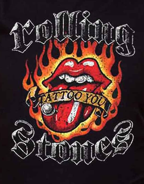 The Rolling Stones T Shirt Tattoo You Tongue Official Womens Black Skinny Fit