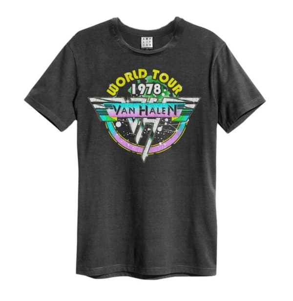 Van Halen: World Tour 78 Amplified Vintage Charcoal Small T Shirt