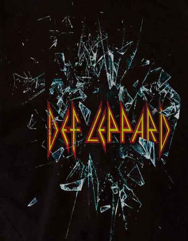 Def Leppard T Shirt Shatter band logo album Official Mens Black