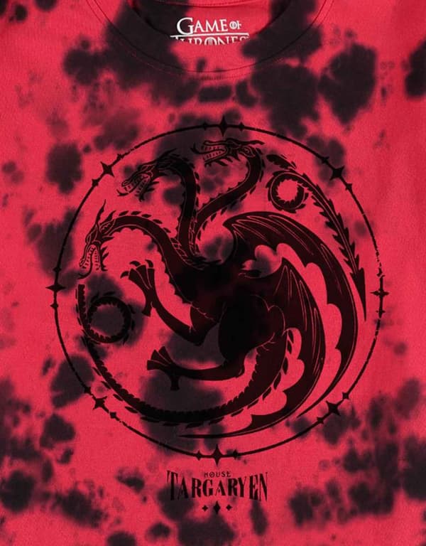 Game Of Thrones T Shirt House Of The Dragon Official Womens Tye Dye Red