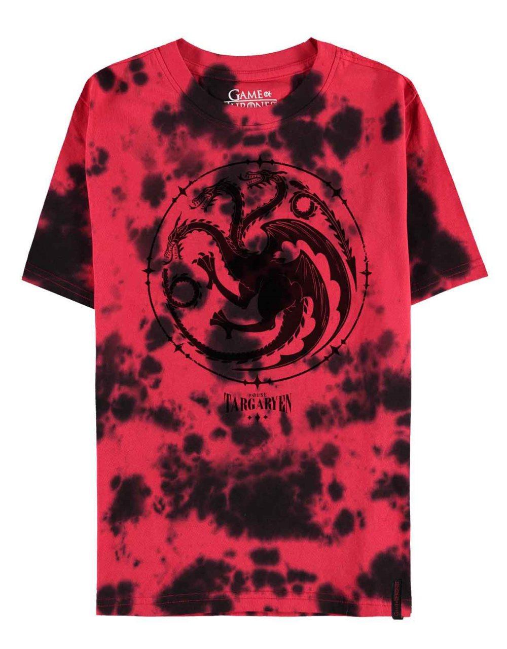 Game Of Thrones T Shirt House Of The Dragon Official Womens Tye Dye Red