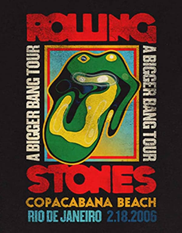 The Rolling Stones T Shirt Copacabana Beach Band Logo Official Black Long Sleeve