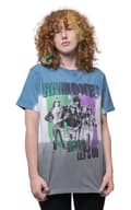 Miniatyrbild 1 av 4: Ramones T Shirt Hey Ho Retro Band Logo Official Unisex Dip Dye Blue