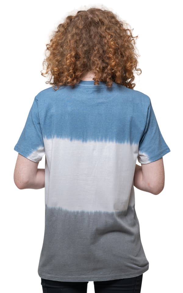 Ramones T Shirt Hey Ho Retro Band Logo Official Unisex Dip Dye Blue