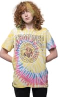 Miniatyrbild 1 av 4: Ramones T Shirt Crest Psych Band Logo Official Unisex Dip Dye Yellow