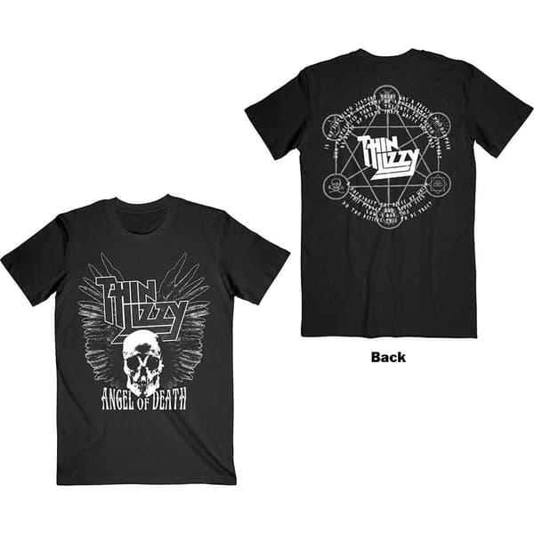 Thin Lizzy Unisex T-Shirt: Angel of Death (Back Print) (X-Large)