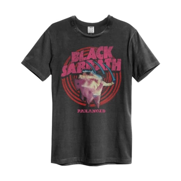 Black Sabbath: Paranoid Amplified Vintage Charcoal Medium T Shirt