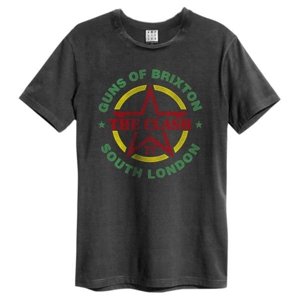 Clash: Guns Of Brixton Amplified Vintage Charcoal Medium T Shirt