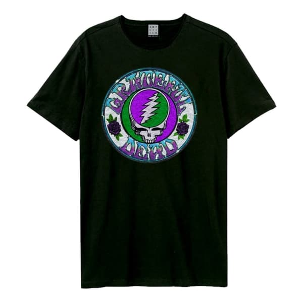 Grateful Dead: Stealie Tie Dye Amplified Vintage Charcoal Medium T Shirt
