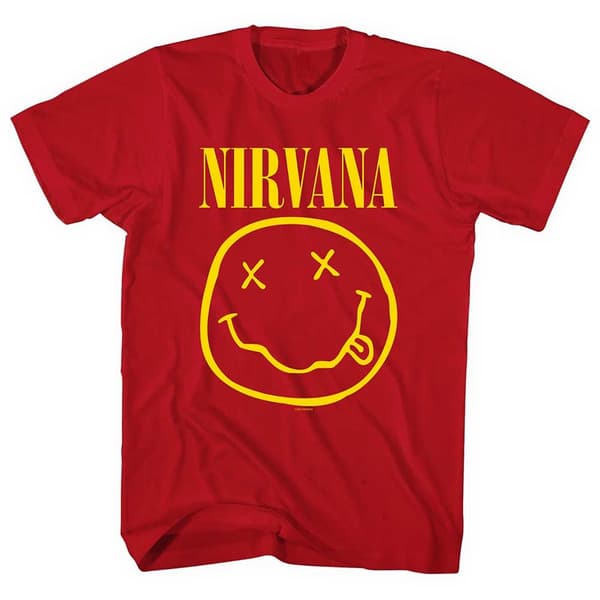Nirvana Unisex T-Shirt: Yellow Smiley (Small)