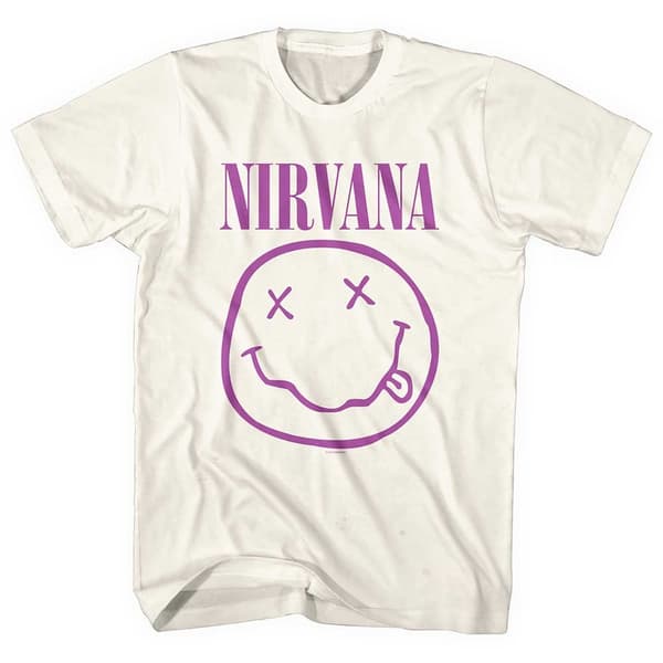 Nirvana Unisex T-Shirt: Purple Smiley (Large)