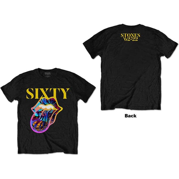 The Rolling Stones Unisex T-Shirt: Sixty Cyberdelic Tongue (Back Print) (X-Large)