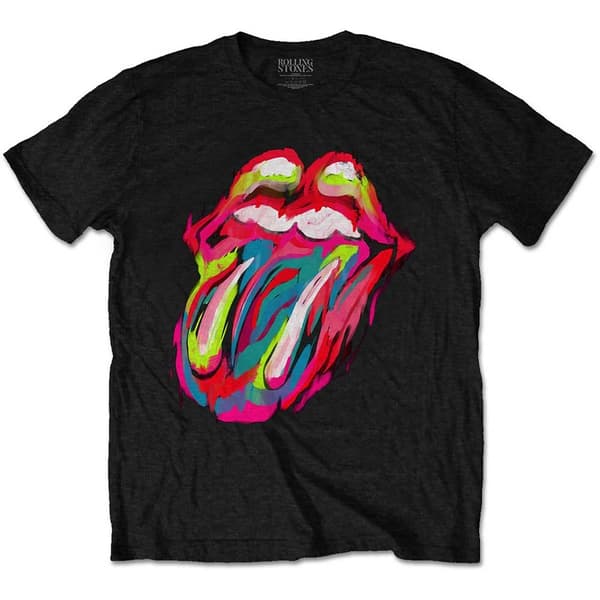 The Rolling Stones Unisex T-Shirt: Sixty Brushstroke Tongue (Medium)