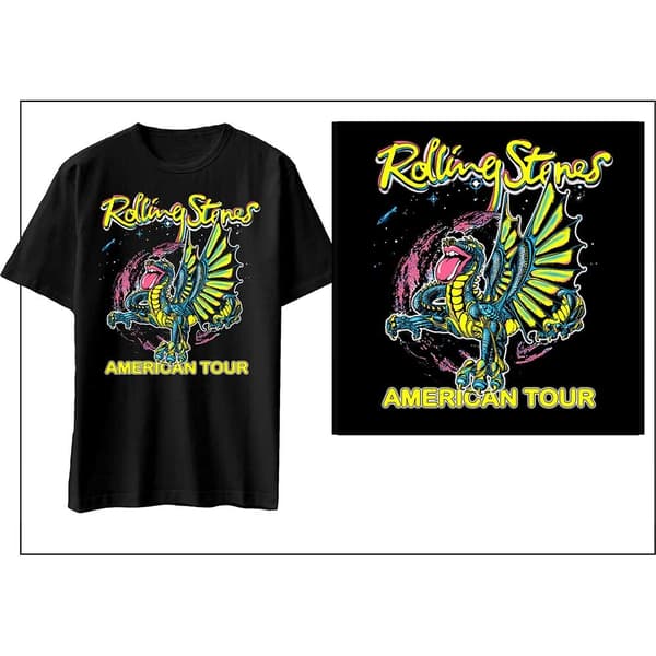 The Rolling Stones Unisex T-Shirt: American Tour Dragon (Medium)