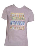 Miniatyrbild 2 av 2: Nirvana T Shirt Repeat Band Logo Official Mens Grey