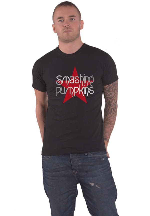 The Smashing Pumpkins T Shirt Star Band Logo Official Mens Black