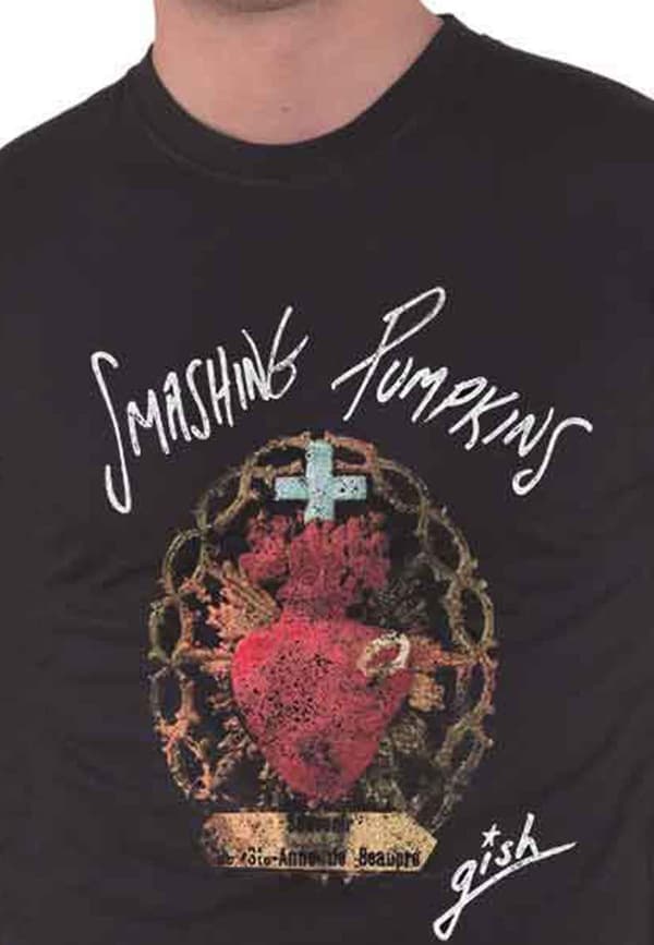 The Smashing Pumpkins T Shirt Souvenir Band Logo Official Mens Black
