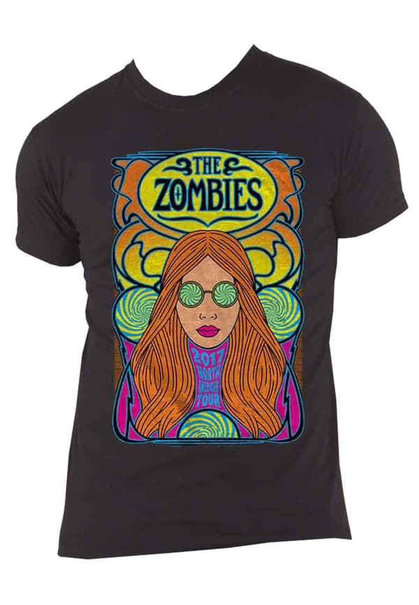 The Zombies T Shirt North American Tour Band Logo Official Mens Black