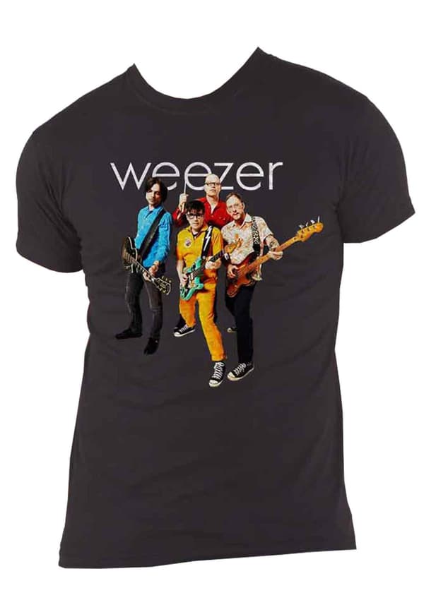 Weezer T Shirt Band Photo Official Mens Black